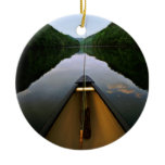Mountain Canoe Fishing Christmas Tree Ornament