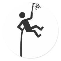 mountain climber icon round sticker