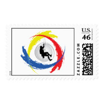 Mountain Climbing Tricolor Emblem Postage