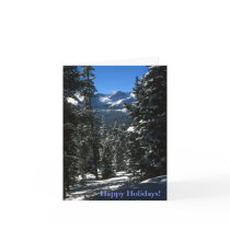 Mountain Forest Winter Scene Holiday Card