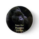 Mountain Gorilla Endangered Species Button