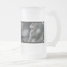 Mountain Gorilla Frosted Glass Mug