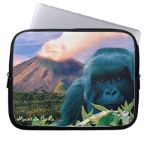 Mountain Gorilla & Volcano Wildlife Laptop Sleeve