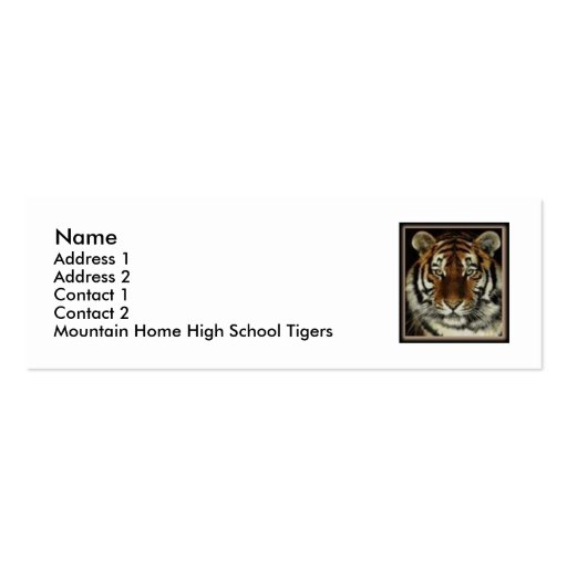 Mountain Home Tigers Contact Card Business Card (front side)