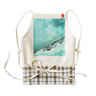 Mountain in a blizzard zazzle HEART apron