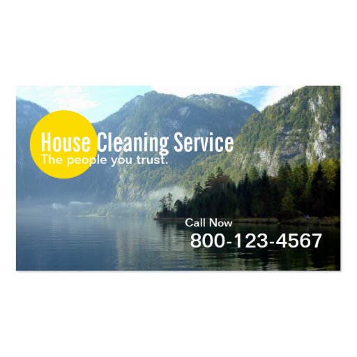 Mountain Lake Home Cleaning Business Card (front side)