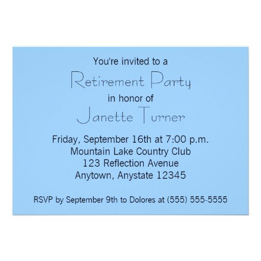 Mountain Lake Retirement Party Invitation
