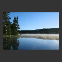 Mountain Lake, Sunrise, Mist posters