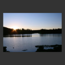 Mountain Lake, Sunset posters