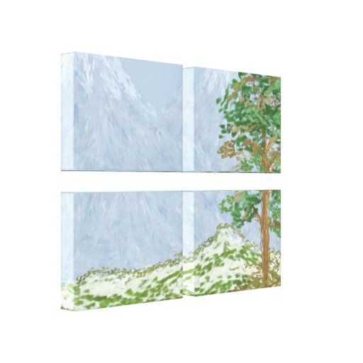 Mountain Landscape Digital Painting Gallery Wrapped Canvas