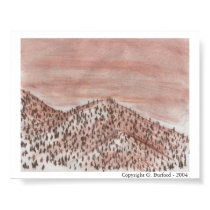 Mountain Landscape With Trees - Conte posters by latifah27 Mountain Landscape With Trees - Conte posters
