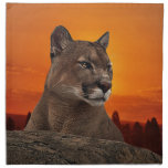 Mountain lion at sunset cloth napkin