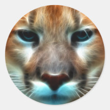 Mountain Lion Round Sticker