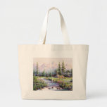 MOUNTAIN LOG CABIN by SHARON SHARPE Tote Bag