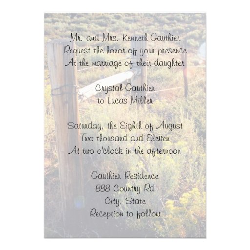 Mountain Meadow Rustic Wedding Invitation