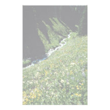 Mountain meadow with creek, British Columbia, Cana Stationery Paper