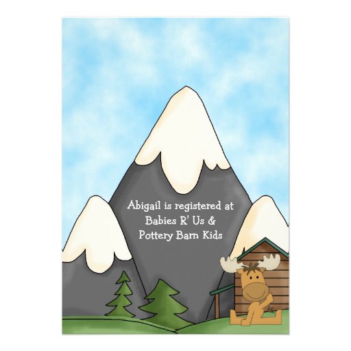 Mountain Moose Baby Shower Invitation for Boys