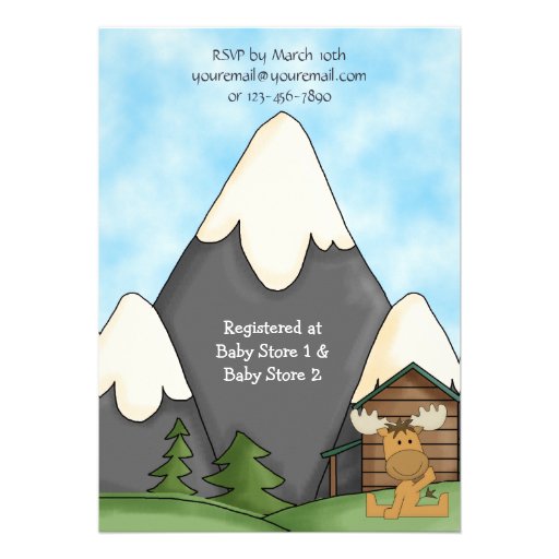 Mountain Moose Baby Shower Invitation for Boys