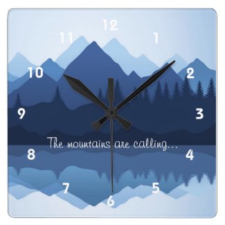Mountain Silhouettes Wall Clock