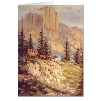MOUNTAIN STAGECOACH by SHARON SHARPE card