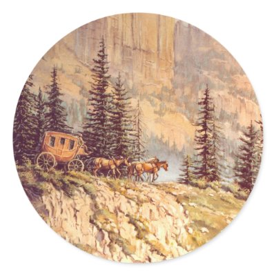 MOUNTAIN STAGECOACH by SHARON SHARPE Sticker by sharonsharpe