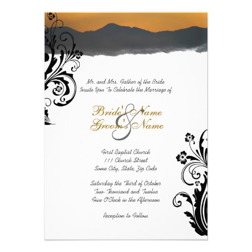 Mountain Sunrise Wedding Invitation