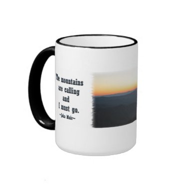 Mountain Sunset w/shimmering rays / J Muir Coffee Mugs