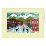 Mountain Town Road Greeting Card