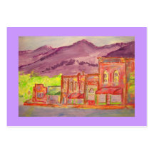 mountain town watercolour sketch business card templates