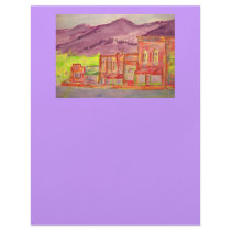 mountain town watercolour sketch letterhead template