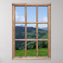 Mountain View from a Window Print