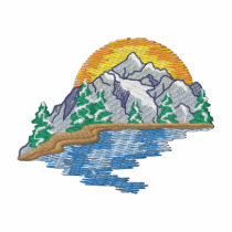 Mountain with river embroidered shirts