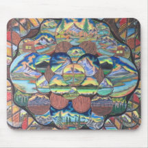 Mountain Worlds Drawings Mouse Pad
