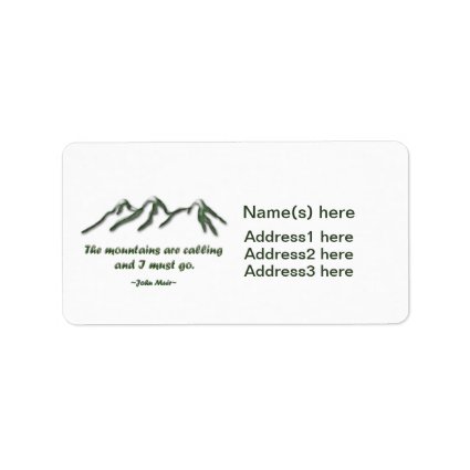 Mountains are calling/Snow tipped mtns Address Label