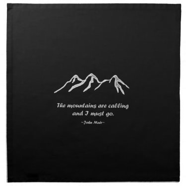 Mountains are calling snowy blizzard printed napkins