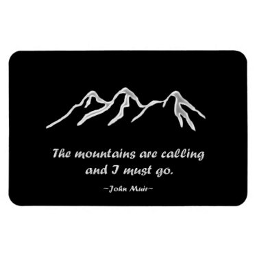 Mountains are calling snowy blizzard rectangular magnet