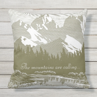 Mountains Design Outdoor Pillow