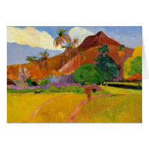 'Mountains in Tahiti' - Paul Gauguin Card