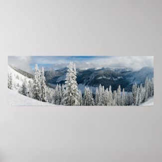 Mountains in Winter Poster