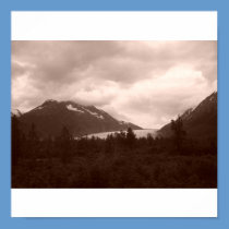 Mountains of Alaska in sepia posters