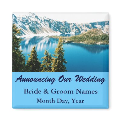 Mountains on Lake Wedding Save the Date Magnet
