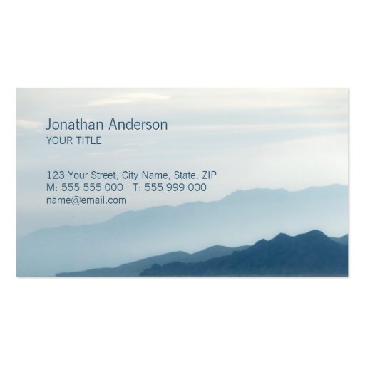 Mountains Skyline business card (front side)