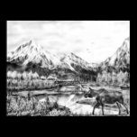 Mountains with Moose posters