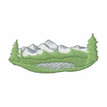 Mountains with trees embroidered shirts
