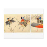 Mounted Archery Chasing Dogs circa 1896. Japan. Post Cards