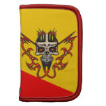 Mounted Cyborg Skull with Flames Folio Planner