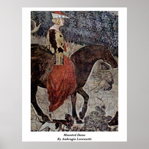 Mounted Dame By Ambrogio Lorenzetti Posters