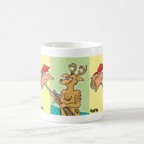 Mounted Deer Hunter Head cartoon coffee mug mugs