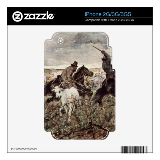 Mounted shepherd with bull by Giovanni Fattori Skin For The iPhone 2G