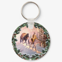 MOUNTIAN MAN & WREATH by SHARON SHARPE keychains by sharonsharpe MOUNTIAN MAN & WREATH by SHARON SHARPE keychains